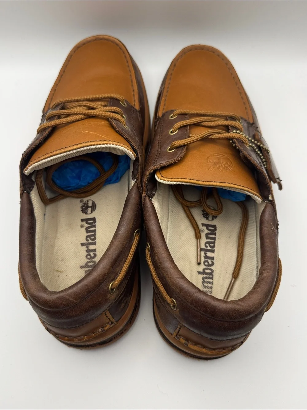 Timberland Men's Brown Leather Boat Shoes Lace Up Comfort Size 9M